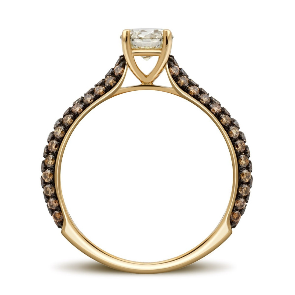 Помолвочное кольцо из жёлтого золота с бриллиантами (028805)