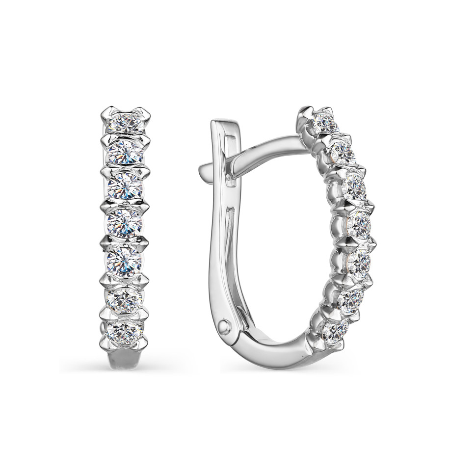 Серьги из белого золота с бриллиантами (046037)