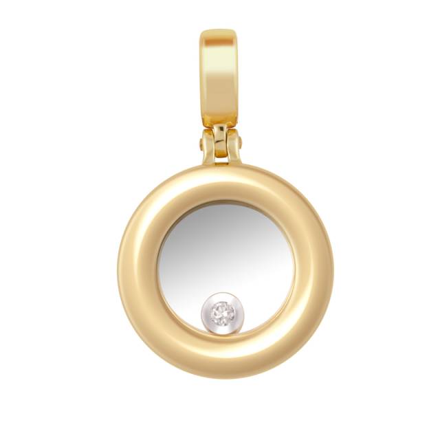 Кулон из жёлтого золота с бриллиантом (039685)