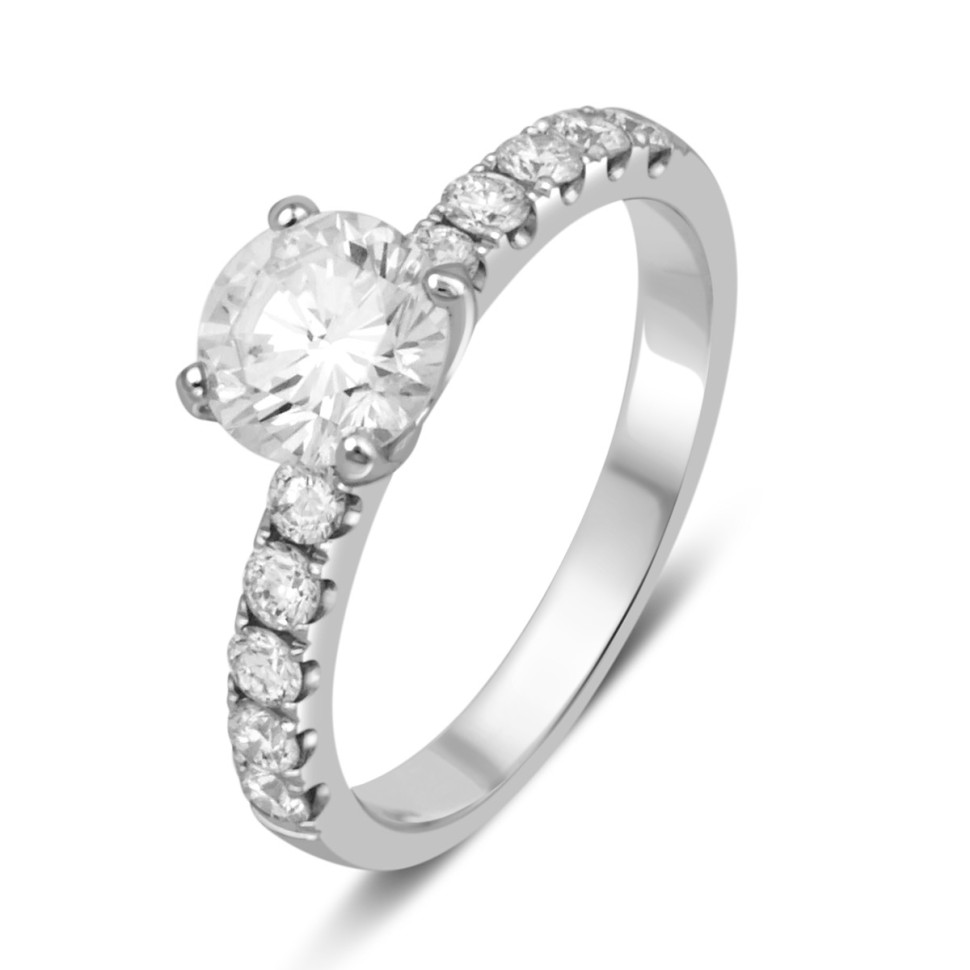 Помолвочное  кольцо из платины с бриллиантами (049349)