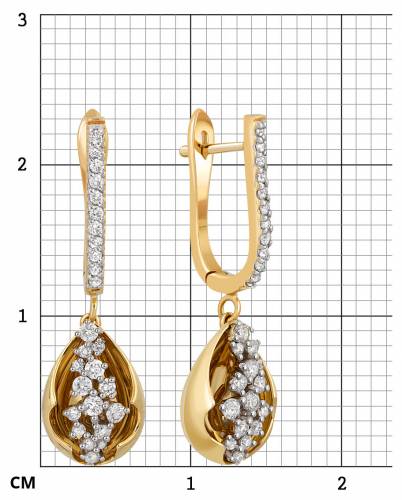 Серьги из жёлтого золота с бриллиантами