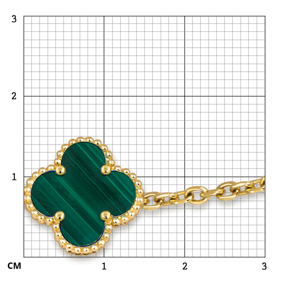 Колье из жёлтого золота с малахитом (051812)