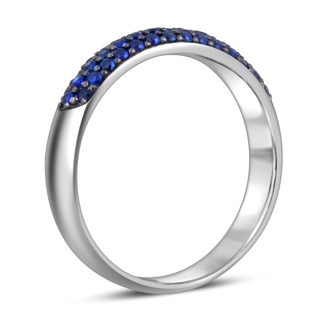 Кольцо из белого золота с сапфирами (058477)