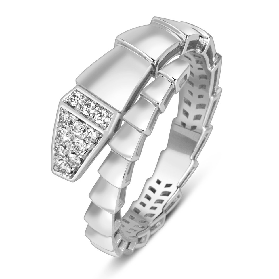 Кольцо из белого золота с бриллиантами (060961)