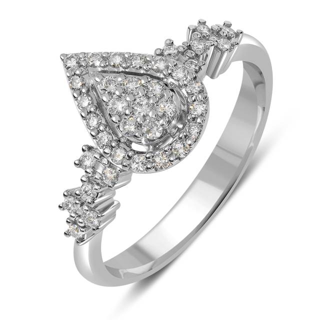 Кольцо из белого золота с бриллиантами (051933)