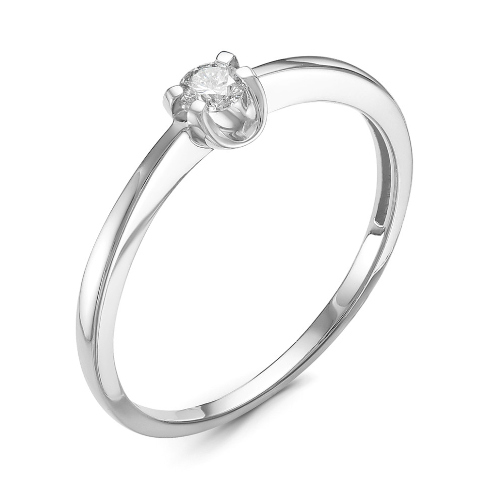 Помолвочное кольцо из белого золота с бриллиантом (050006)