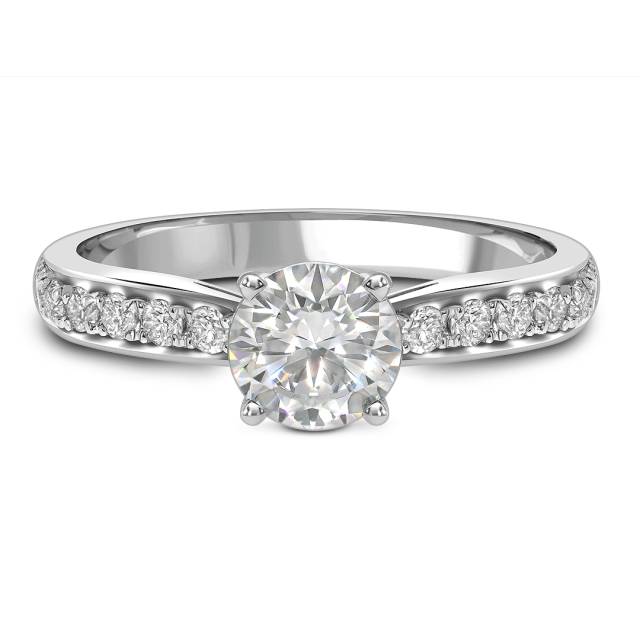 Помолвочное кольцо из белого золота с бриллиантами (049658)