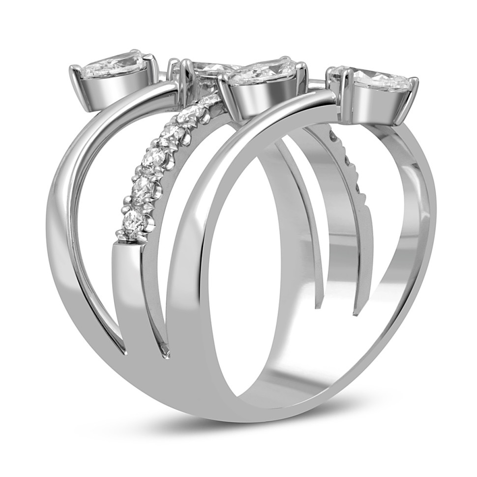 Кольцо из белого золота с бриллиантами (051315)