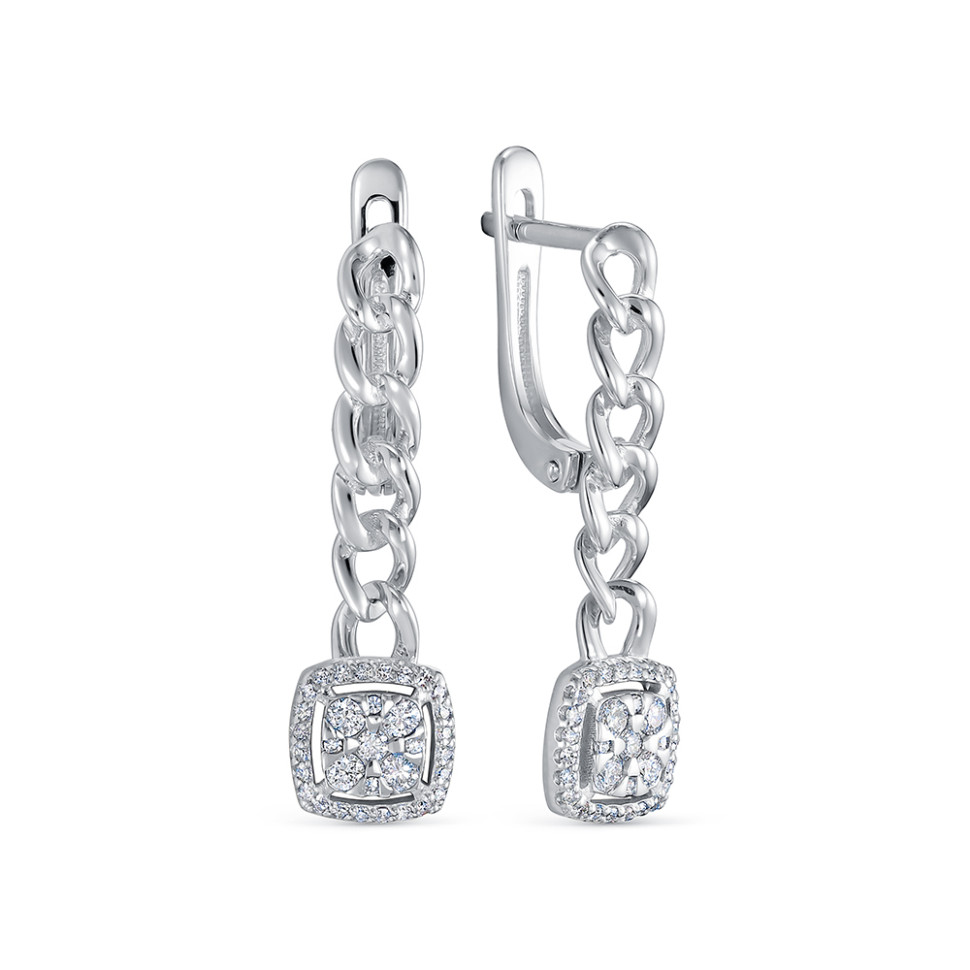 Серьги из белого золота с бриллиантами (061096)