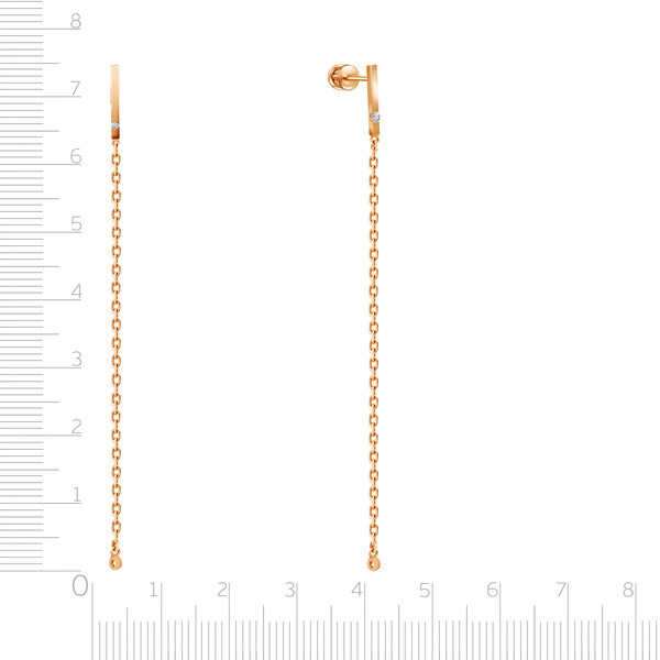Серьги из красного золота с бриллиантами (047674)