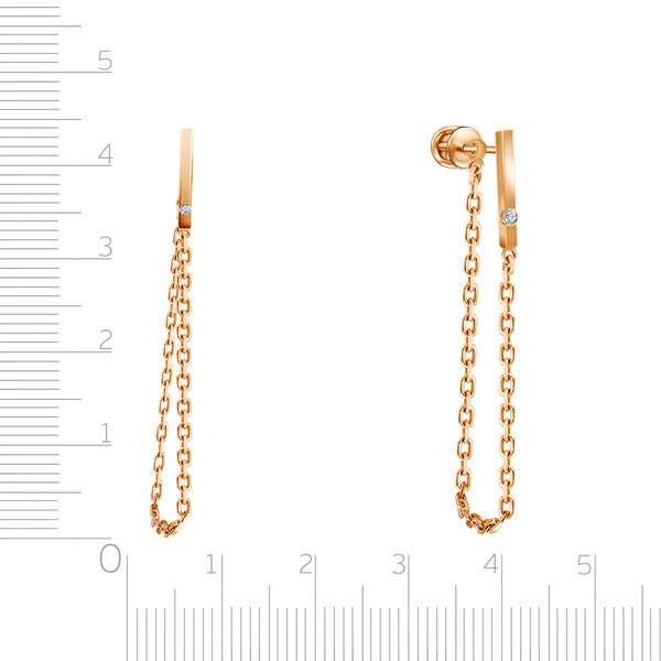 Серьги из красного золота с бриллиантами (047674)