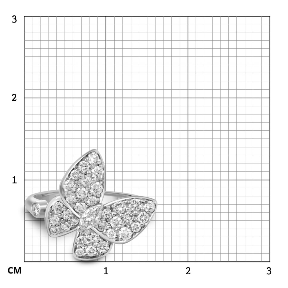 Кольцо из белого золота с бриллиантами 