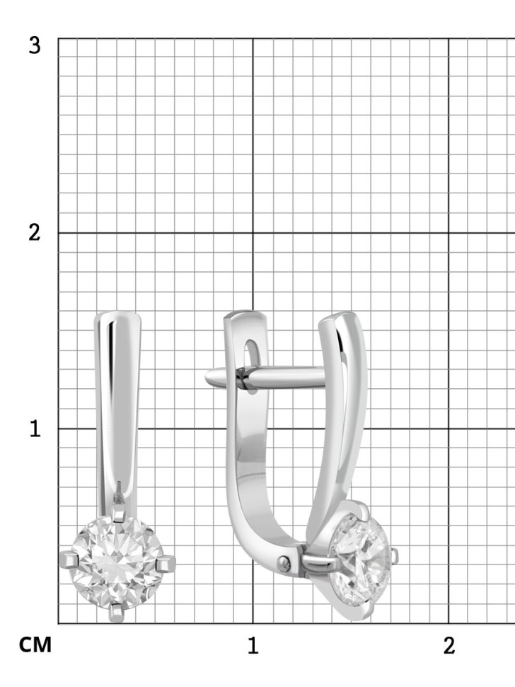 Серьги из платины с бриллиантами (044339)