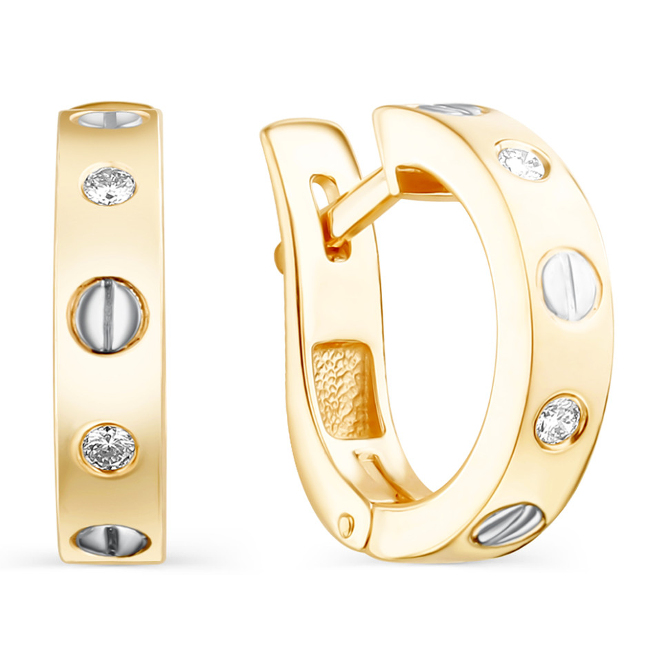 Серьги из красного золота с бриллиантами (059886)