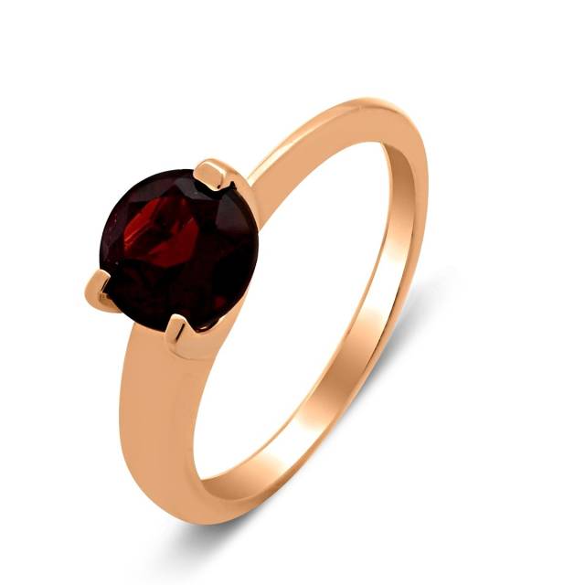 Кольцо из красного золота с гранатом (061299)