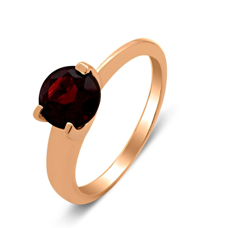 Кольцо из красного золота с гранатом (061299)