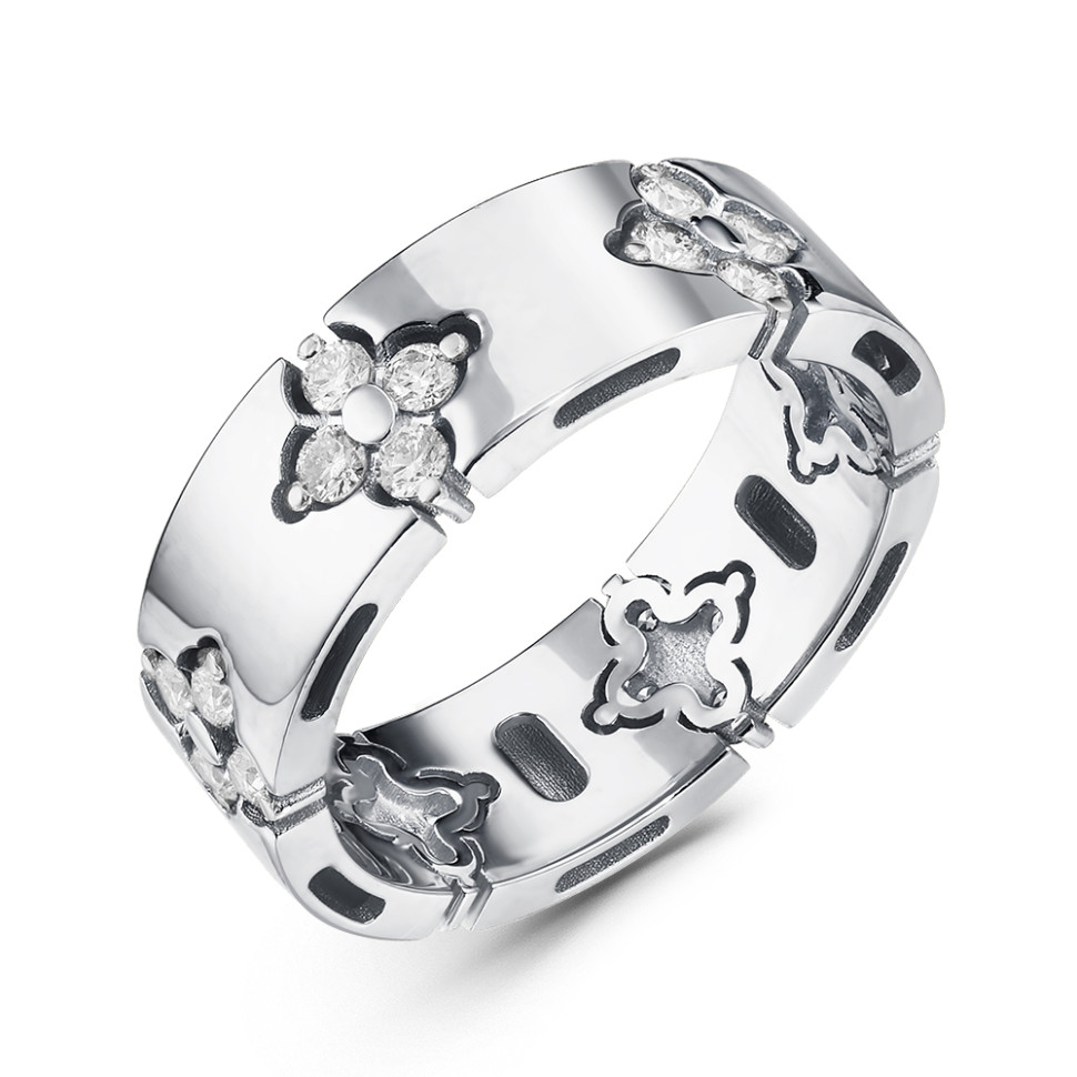 Кольцо из белого золота с бриллиантами (058782)