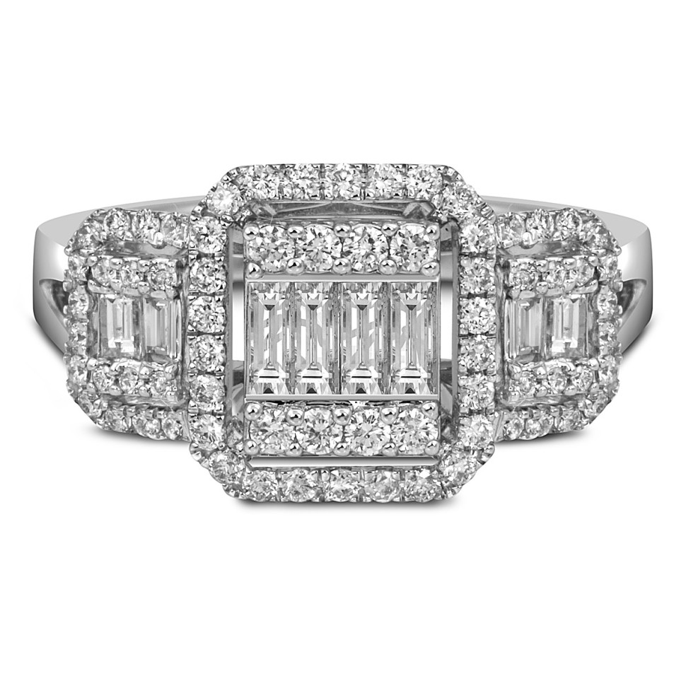 Кольцо из белого золота с бриллиантами (054311)