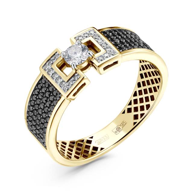 Кольцо из жёлтого золота с бриллиантами (058747)