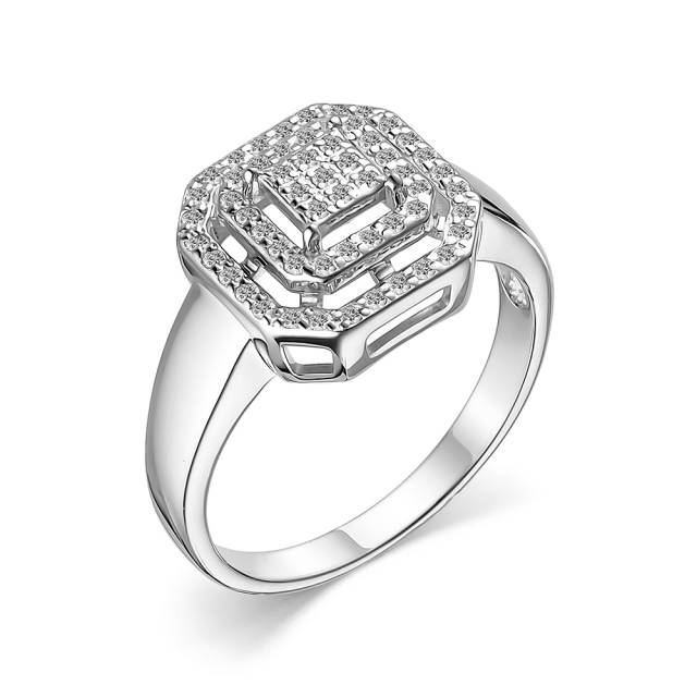 Кольцо из белого золота с бриллиантами (060594)