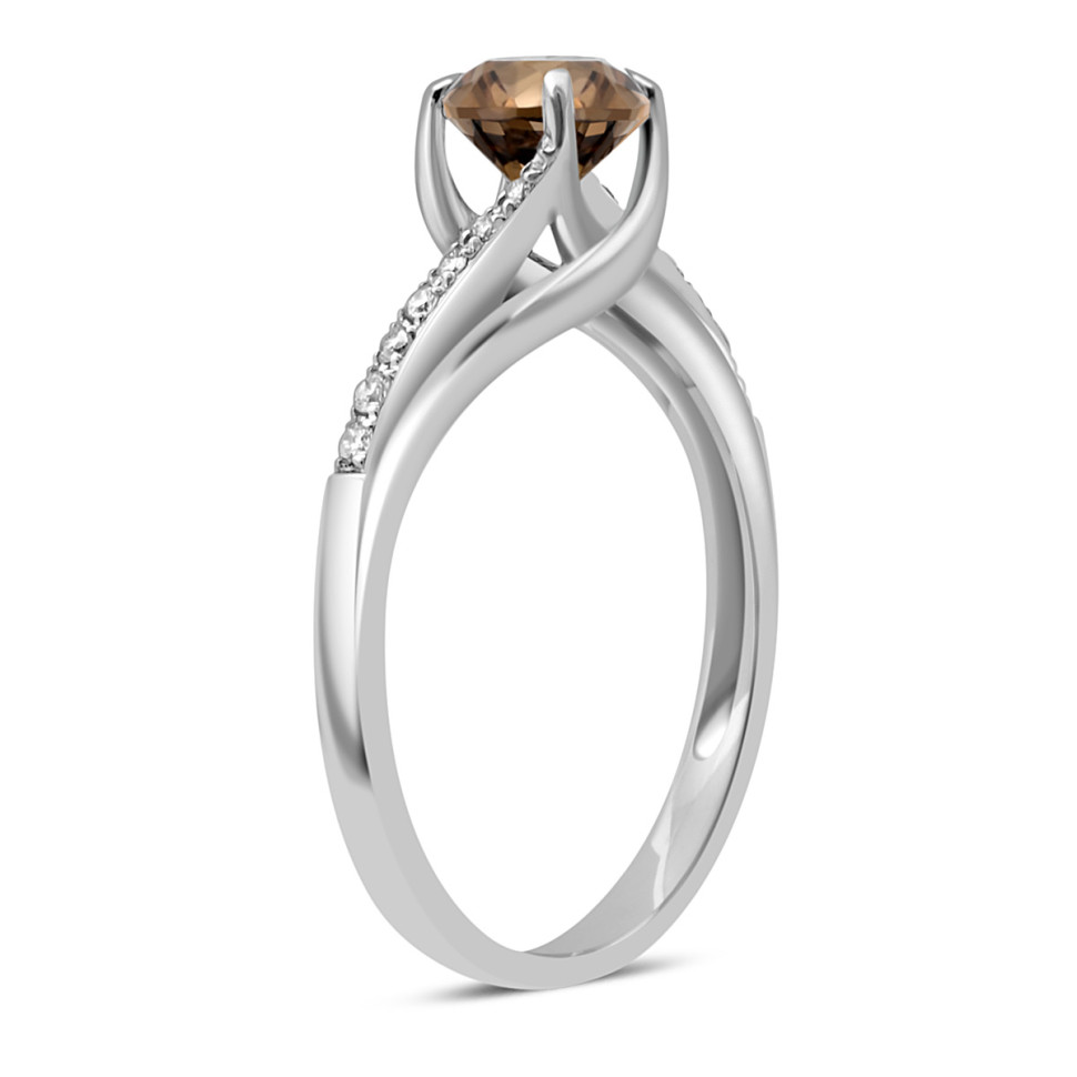 Помолвочное кольцо из белого золота с бриллиантами (048164)