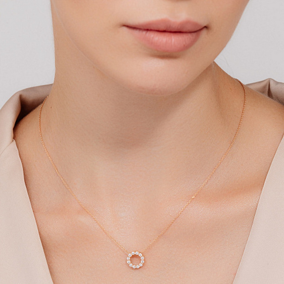 Колье из красного золота с бриллиантами (050234)