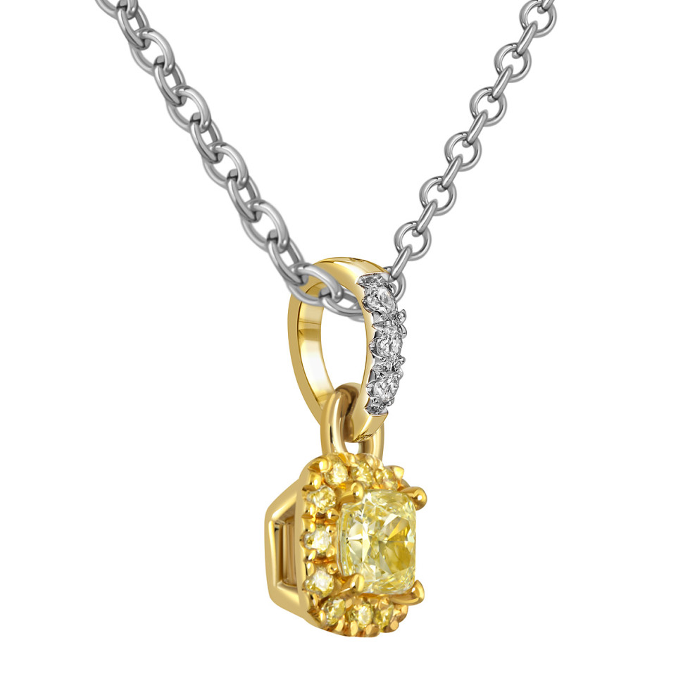 Кулон из комбинированного золота с бриллиантами (058640)