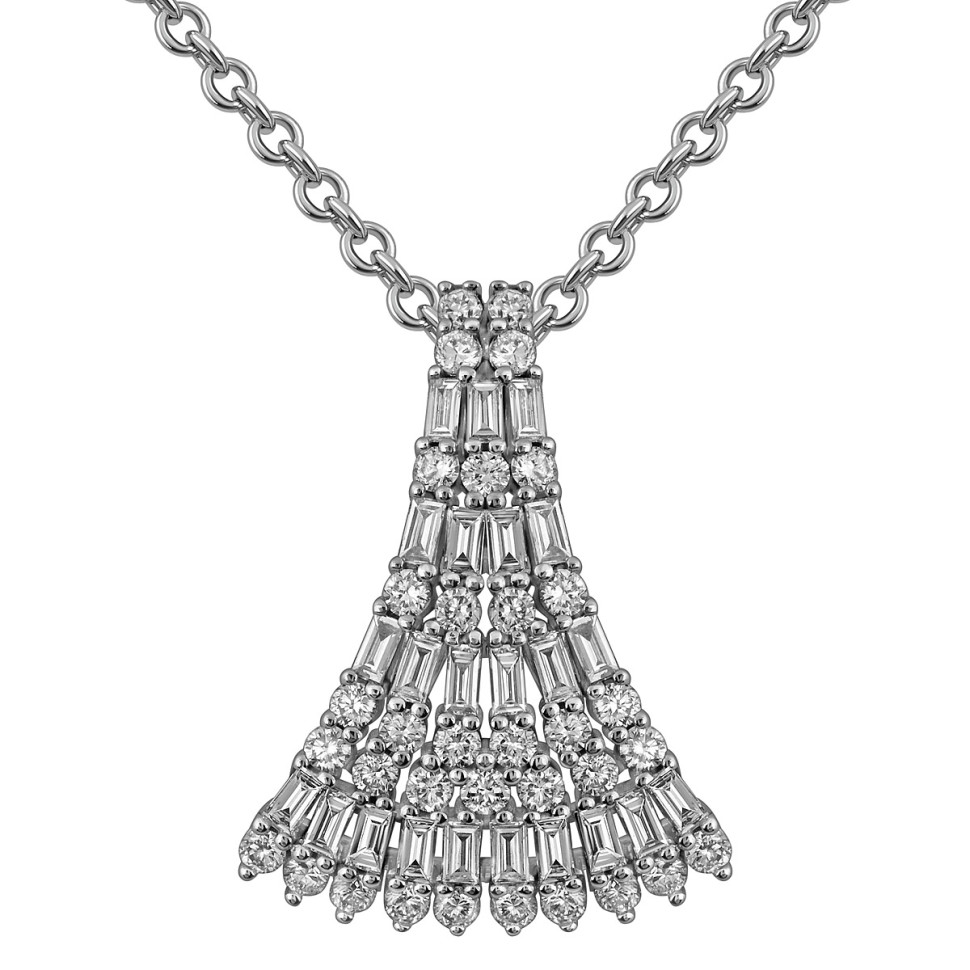 Колье из белого золота с бриллиантами (057756)