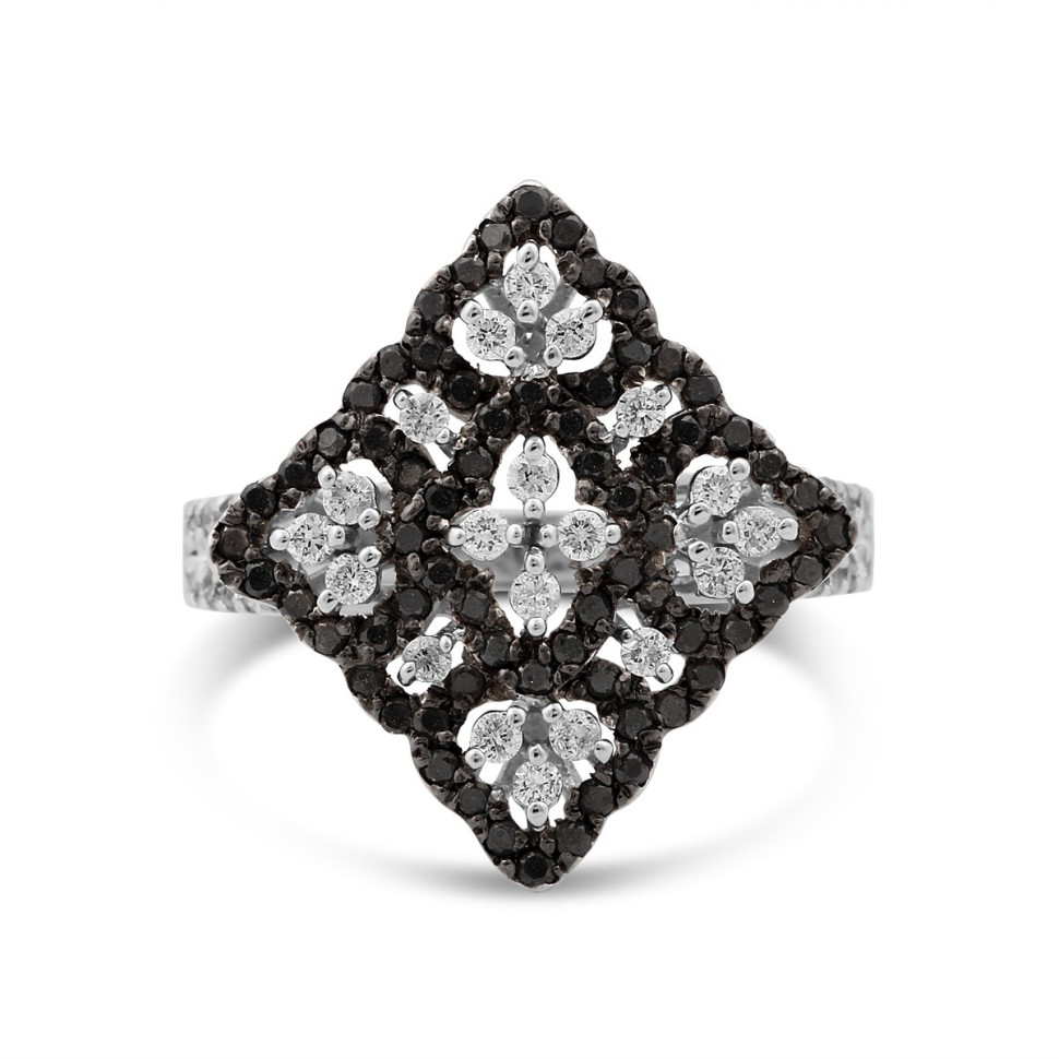 Кольцо из белого золота с бриллиантами (002931)