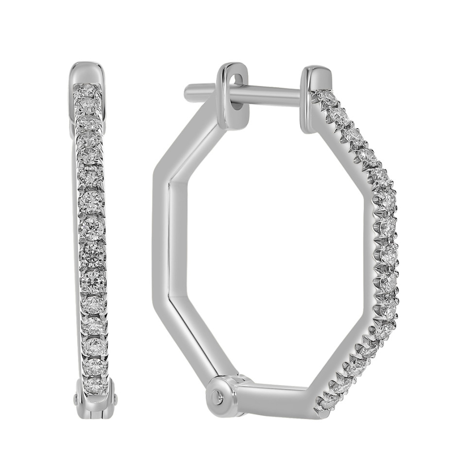 Серьги из белого золота с бриллиантами  (059397)