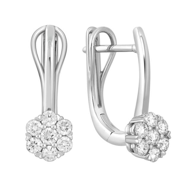 Серьги из белого золота с бриллиантами (045897)