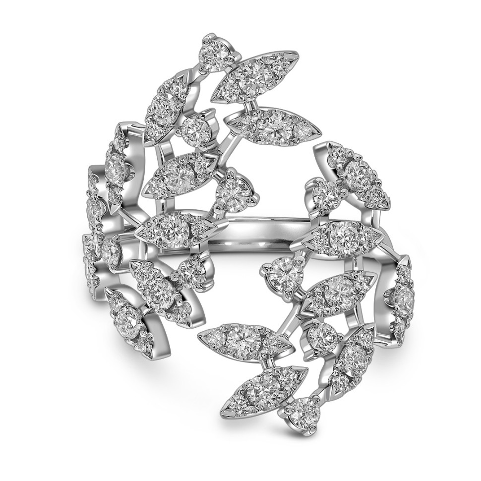 Кольцо из белого золота с бриллиантами (061686)