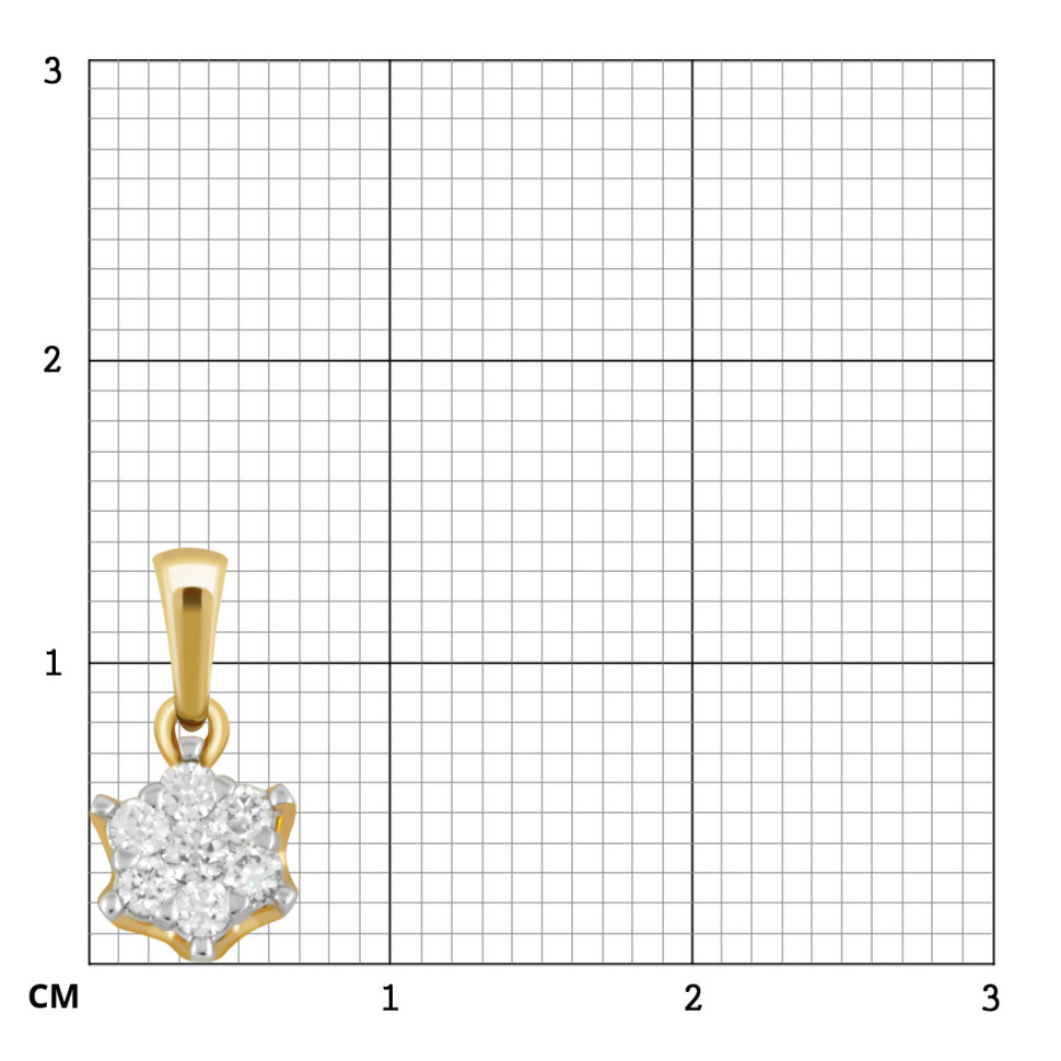 Кулон из комбинированного золота с бриллиантами (039661)