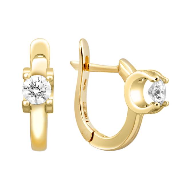 Серьги из жёлтого золота с бриллиантами (014392)