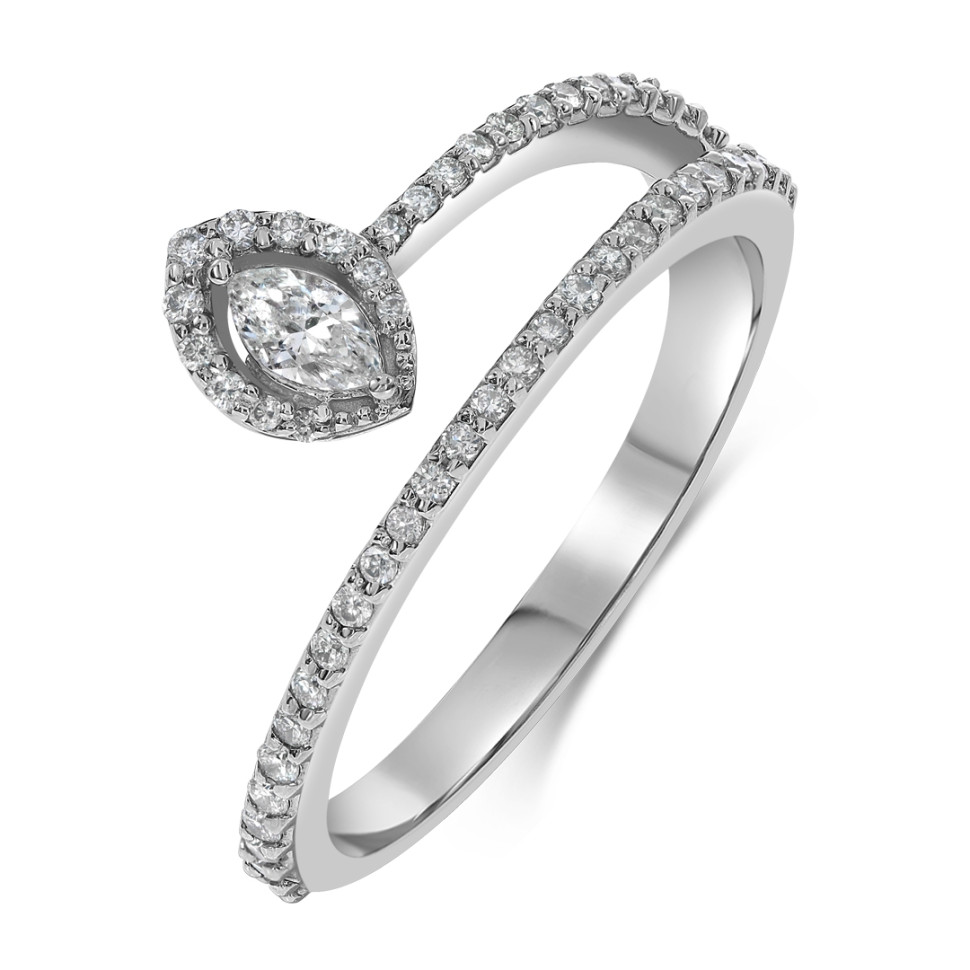 Кольцо из белого золота с бриллиантами (059514)