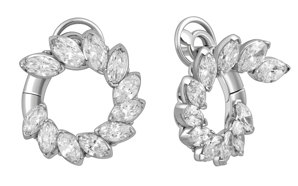 Серьги из белого золота с бриллиантами 