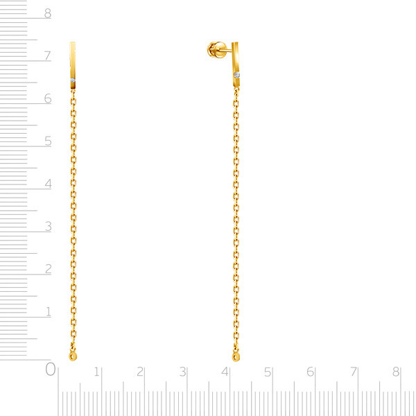 Серьги из жёлтого золота с бриллиантами (047680)
