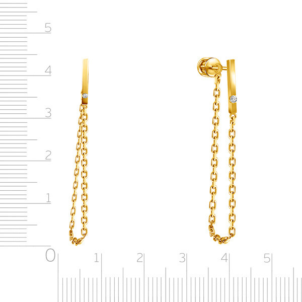 Серьги из жёлтого золота с бриллиантами (047680)