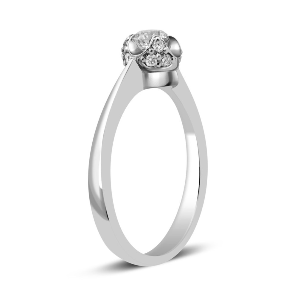 Помолвочное кольцо из белого золота с бриллиантами (028635)