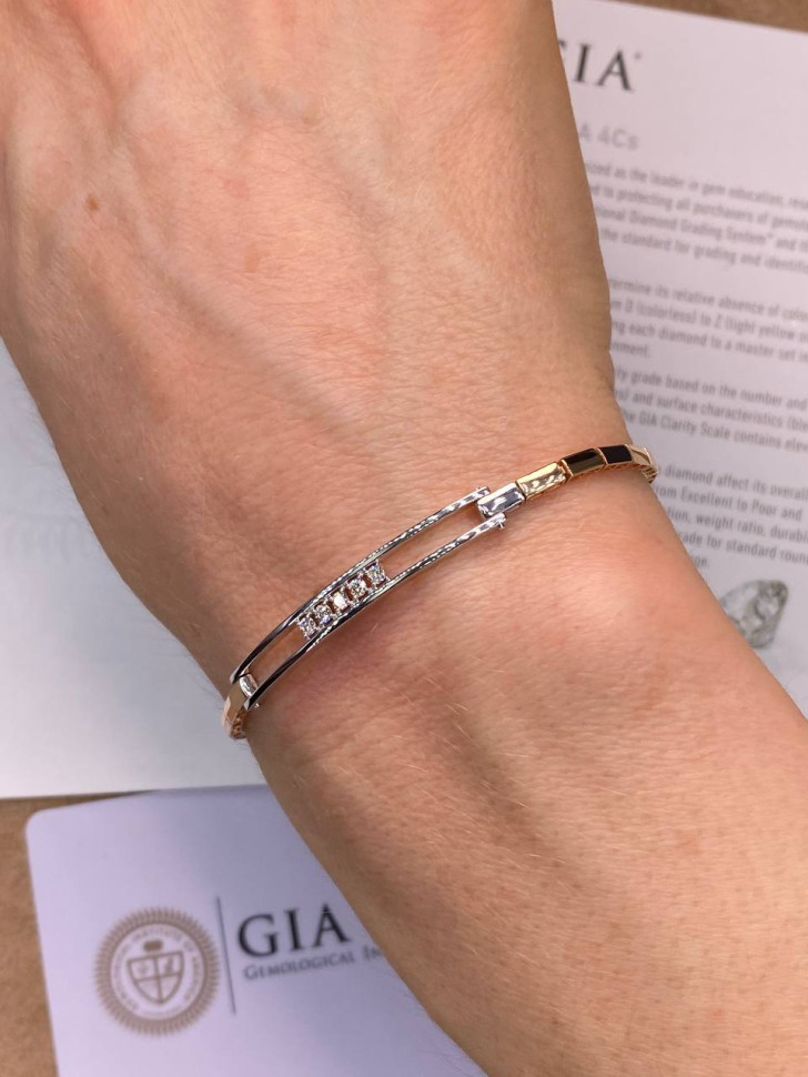 Браслет из красного золота с бриллиантами (051382)