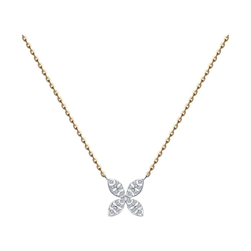 Колье из красного золота с бриллиантами (048684)