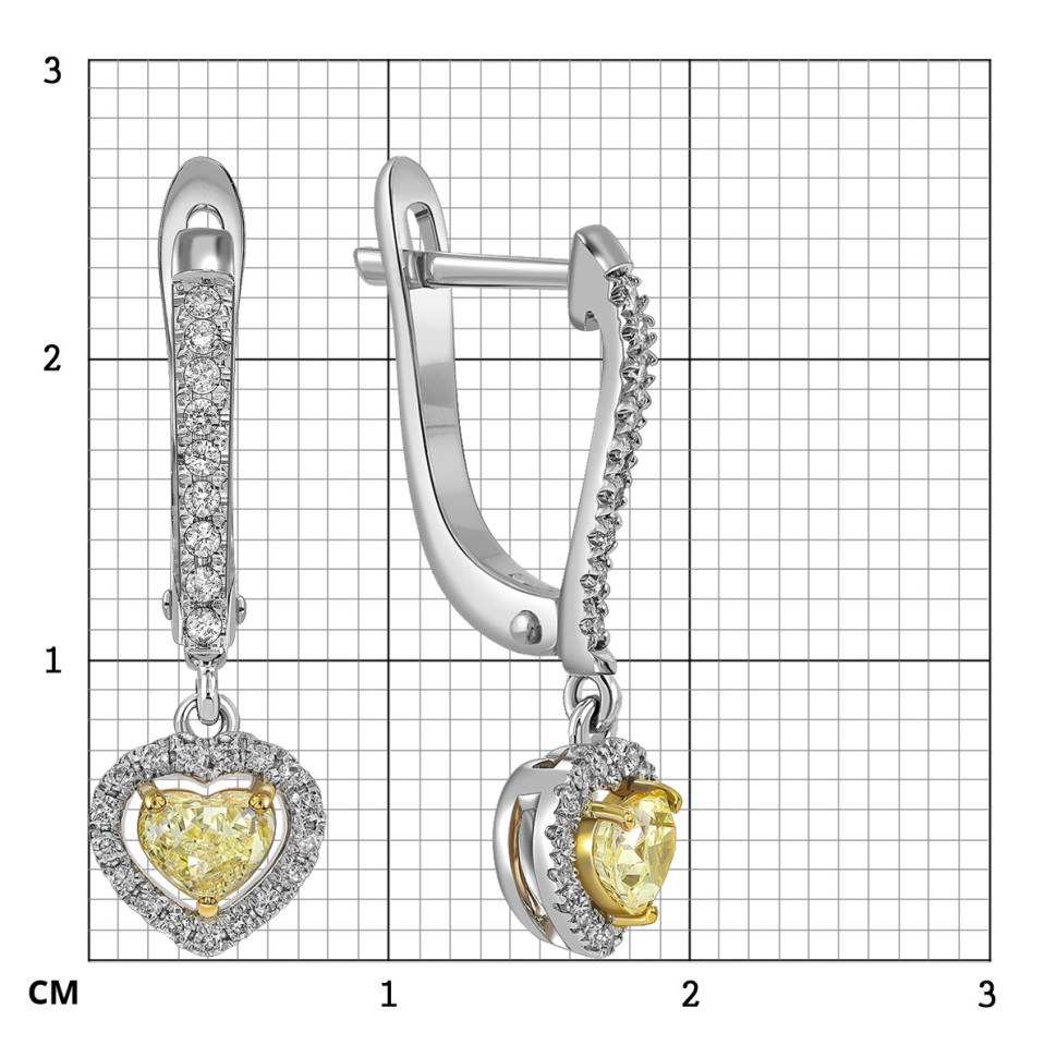 Серьги из белого золота с бриллиантами 