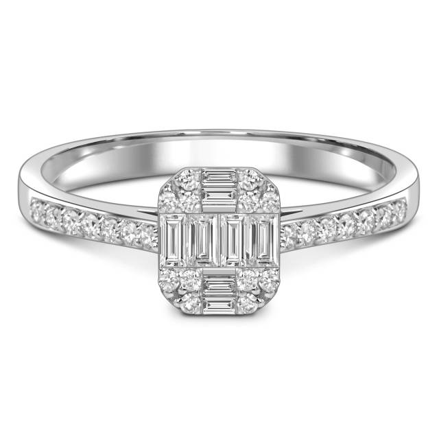 Кольцо из белого золота с бриллиантами (055570)