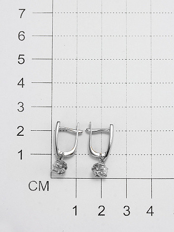 Серьги из белого золота с бриллиантами (053680)