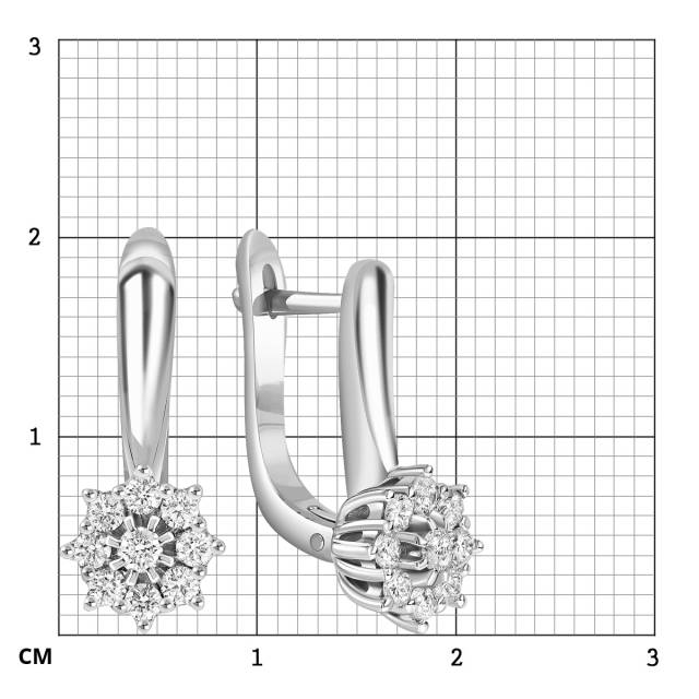 Серьги из белого золота с бриллиантами (039693)