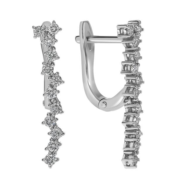 Серьги из белого золота с бриллиантами (058511)