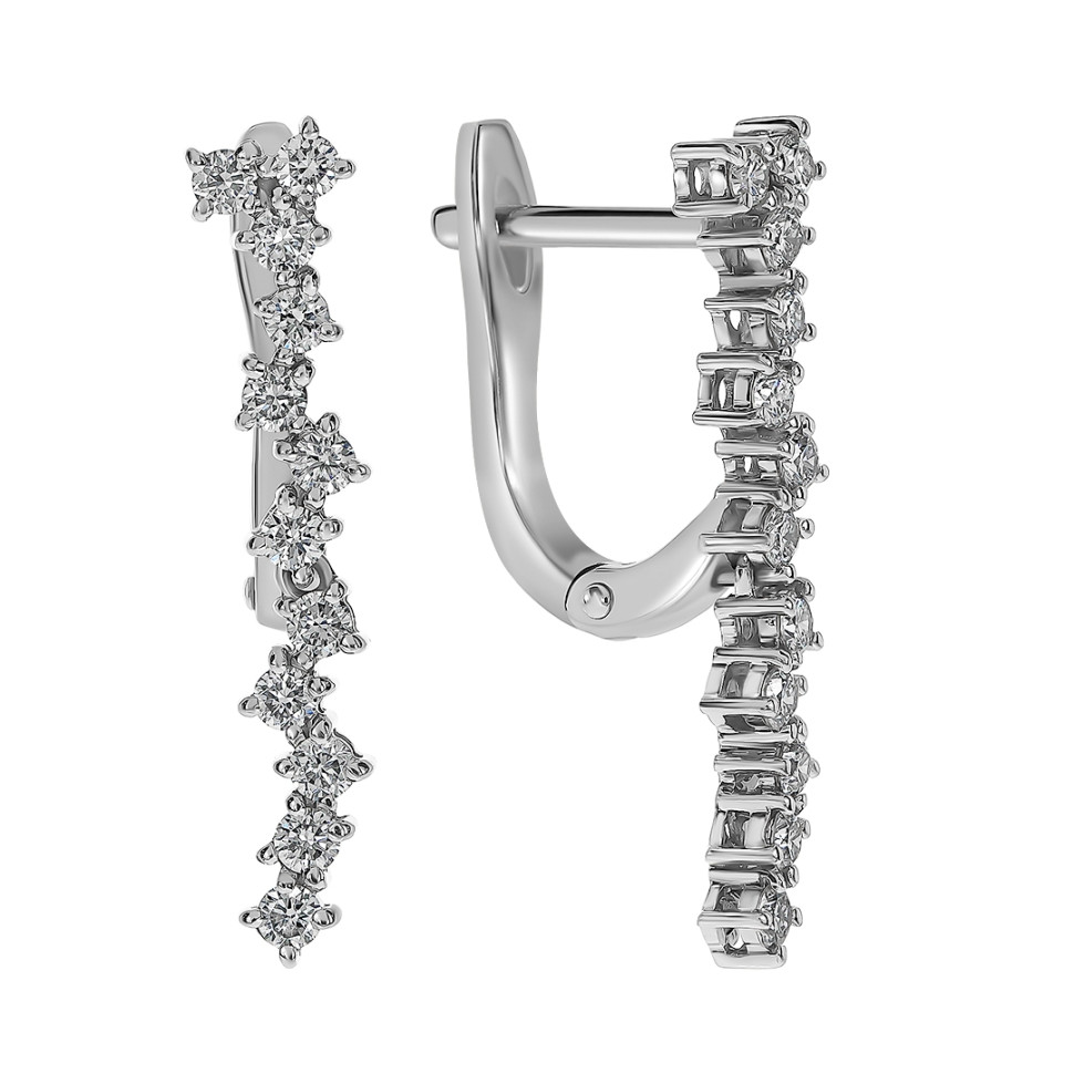 Серьги из белого золота с бриллиантами (058511)