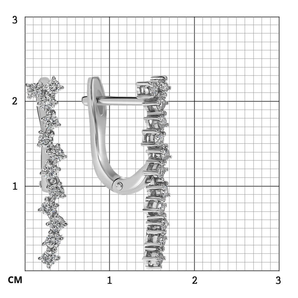Серьги из белого золота с бриллиантами (058511)