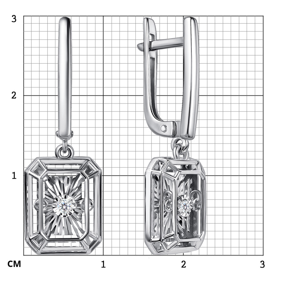 Серьги из белого золота с 