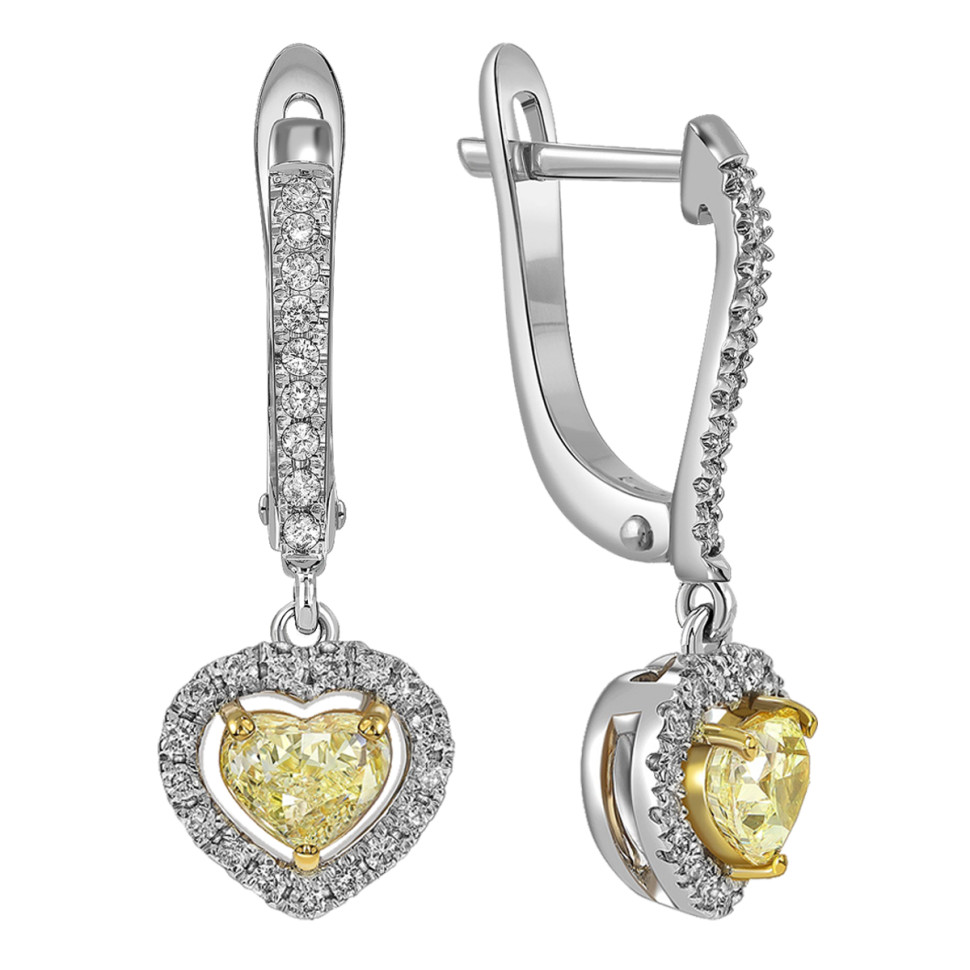 Серьги из белого золота с бриллиантами 